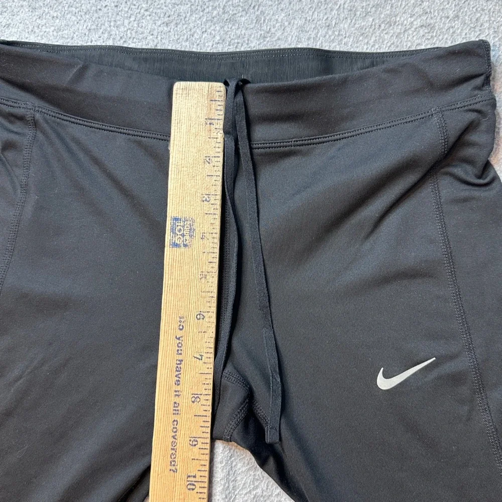 Nike Leggings Womens S Black‎ Dri-FIT Running Tights Cropped Mesh 645603-010